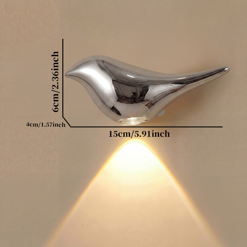 Perch motion-sensor LED night light, glowing at night