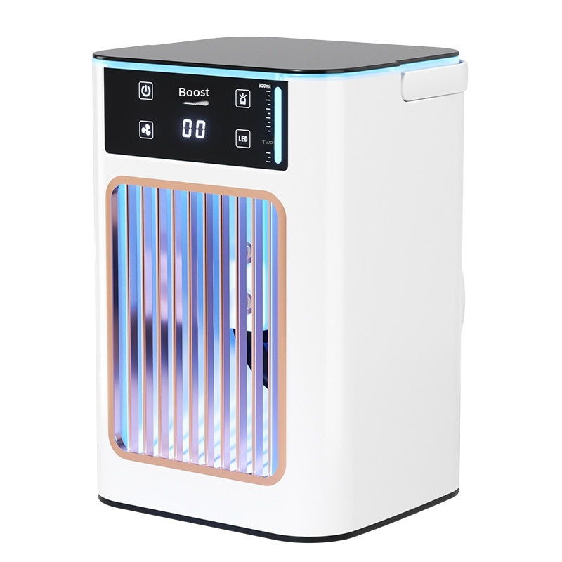 Mistbreeze silent humidifying desk fan, mist detail