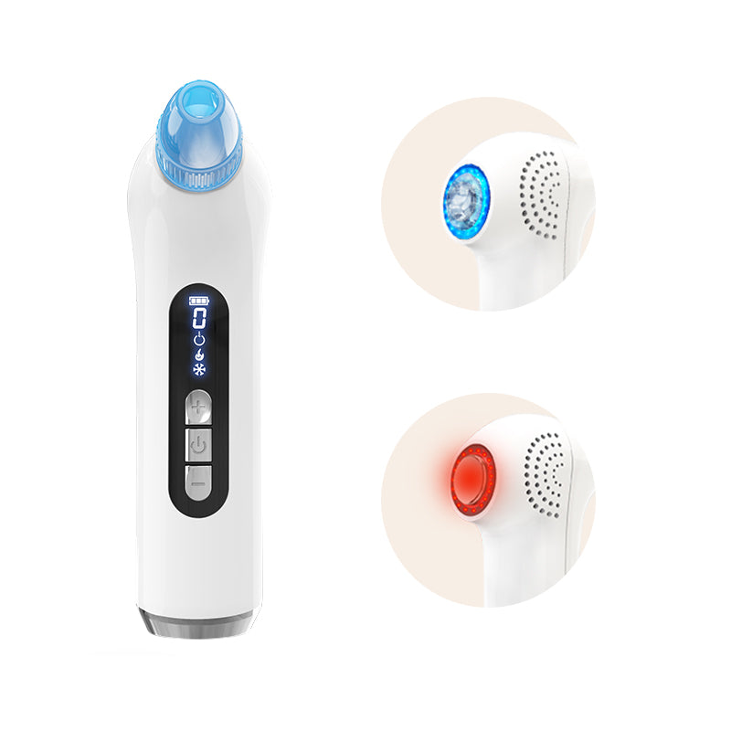 Renew facial vacuum pore cleanser with LED, in use on face
