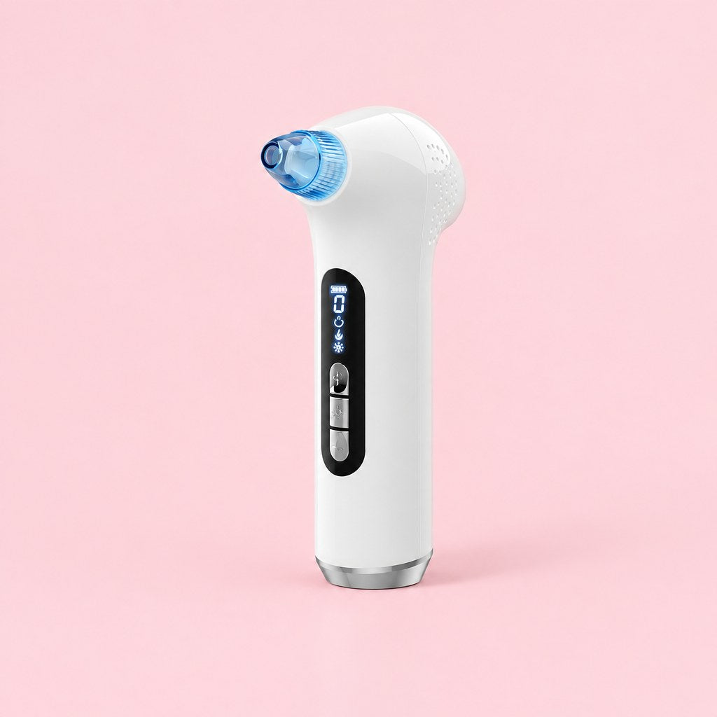 Renew facial vacuum on a pink studio background